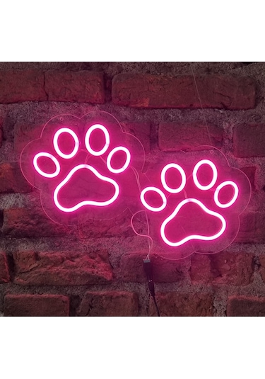 Pati İzi Neon Duvar Aydınlatması Şeffaf