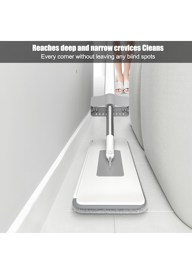 Yaleker Ev İçin El Yıkamadan Otomatik Sıvama, Islak-kuru Kullanim Desteği, Seramik Zeminler İçin Tablet Mop, 2 Adet Mop Bezi 1 Adet Önceden Monte
