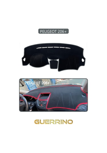 Peugeot 206+uyumlu Torpido Koruma Halısı Gri Kenar