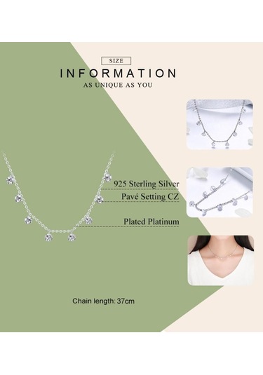 Gümüş Bamoer Gerçek 925 Ayar Gümüş Göz Kamaştırıcı Kübik Zirkon Yuvarlak Daire Cz Kolye Kolye Scn299