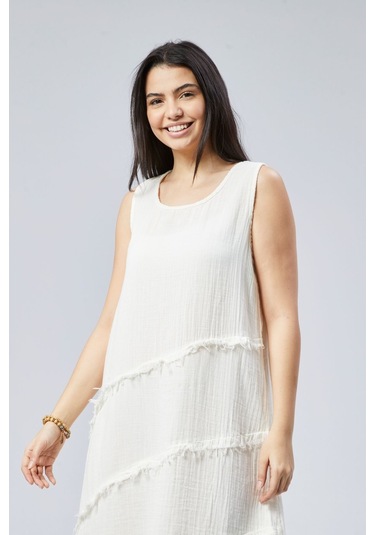 Muslin Elbise Yazın Vazgeçilmesi Beyaz