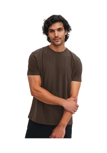 Ar-ma Erkek Bisiklet Yaka Tişört Baskisiz Basic Örme Kumaş Regular Fit %100 Pamuk 30/1 Penye Süprem Y31344408002 Kahverengi-k9 Ar-ma Erkek Bisiklet Yaka Tişört Baskisiz Basic Örme Kumaş Regular Fit %100 Pamuk 30/1 Penye Süprem Y31344408002 Kahverengi-k9