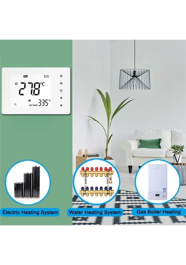 Geeksen Tp818gc Beyaz Akıllı Isıtma Kontrol Cihazı - Lcd Dokunmatik Ekran, Haftalık Programlama, 5a Gaz Kombi Termostatı