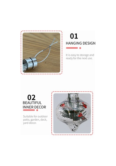Konesam Islak Ve Kuru Ortamlar İçin Dayanıklı Plastik Led Askı Lambası - Noel, Parti, Bahçe Dekorasyonu Sıcak Beyaz Işık