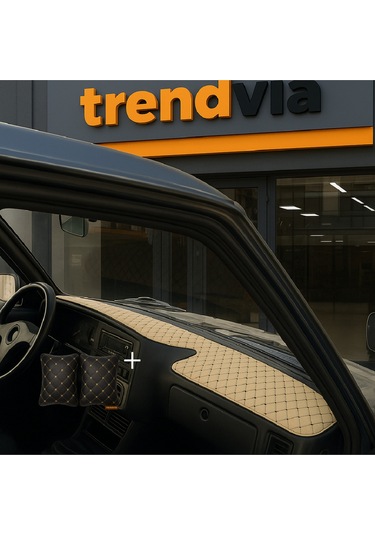 Tofaş Şahin Doğan Kartal Yüksek Ön Göğüs Bej-siyah Torpido Kılıfı / Siyah-bej Boyun Yastığı