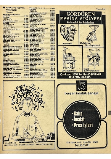 İzmir 1982-1983 Meslek Reklam İlanı Efemera S591
