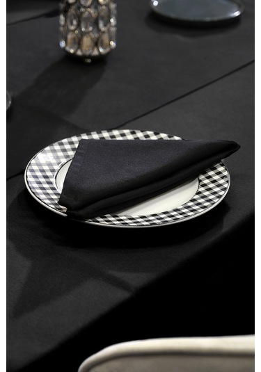 Dream Kumaş Peçete Modelleri Leke Tutmaz Kumaş Peçete Çeyiz Seti 6lı Paket Siyah