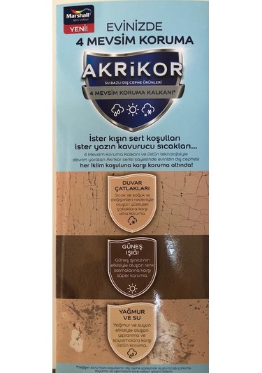 Marshall Akrikor Elastomerik Esnek Dış Cephe Boyası 15 Lt