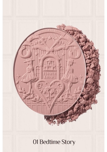 Flower Knows Chocolate Wonder-shop Embossed Blush Lüks Pudra Allık 01 Bedtime Story