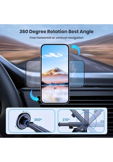 Xuweiwei Topk D48x Siyah Manyetik Araba Telefon Tutucu Güçlü Manyetizma Metal Saç Tokası Tasarımı Tek Elle Kullanım