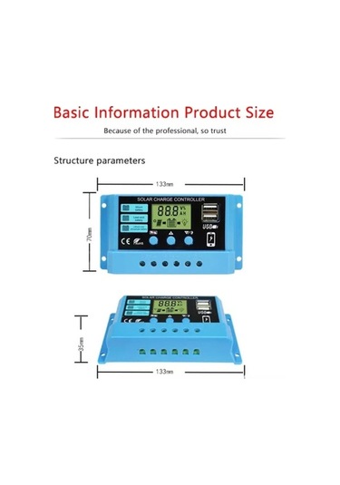 Ganzhoushop Sones Solar Şarj Şarj Pv Lityum Kurşun-asit Kontrol Deşarj Cihazı Akü 24v 12v 10a / Xq - Güneş Enerjisi Akü Şarj Regülatörü