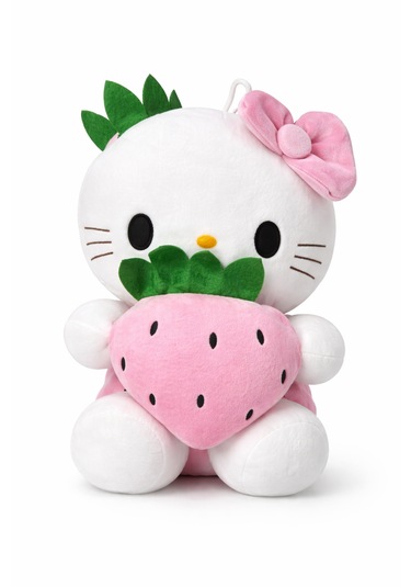 30 Cm Küçük Boy Pembe Hello Kitty Çilek Temalı Peluş Oyuncak Pembe Renk Pembe
