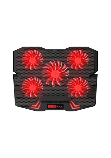 Rampage Mistral S45 12" - 17" Kırmızı Led 5 Fan Yükseklik Ayarlı LCD Laptop Soğutucu Siyah