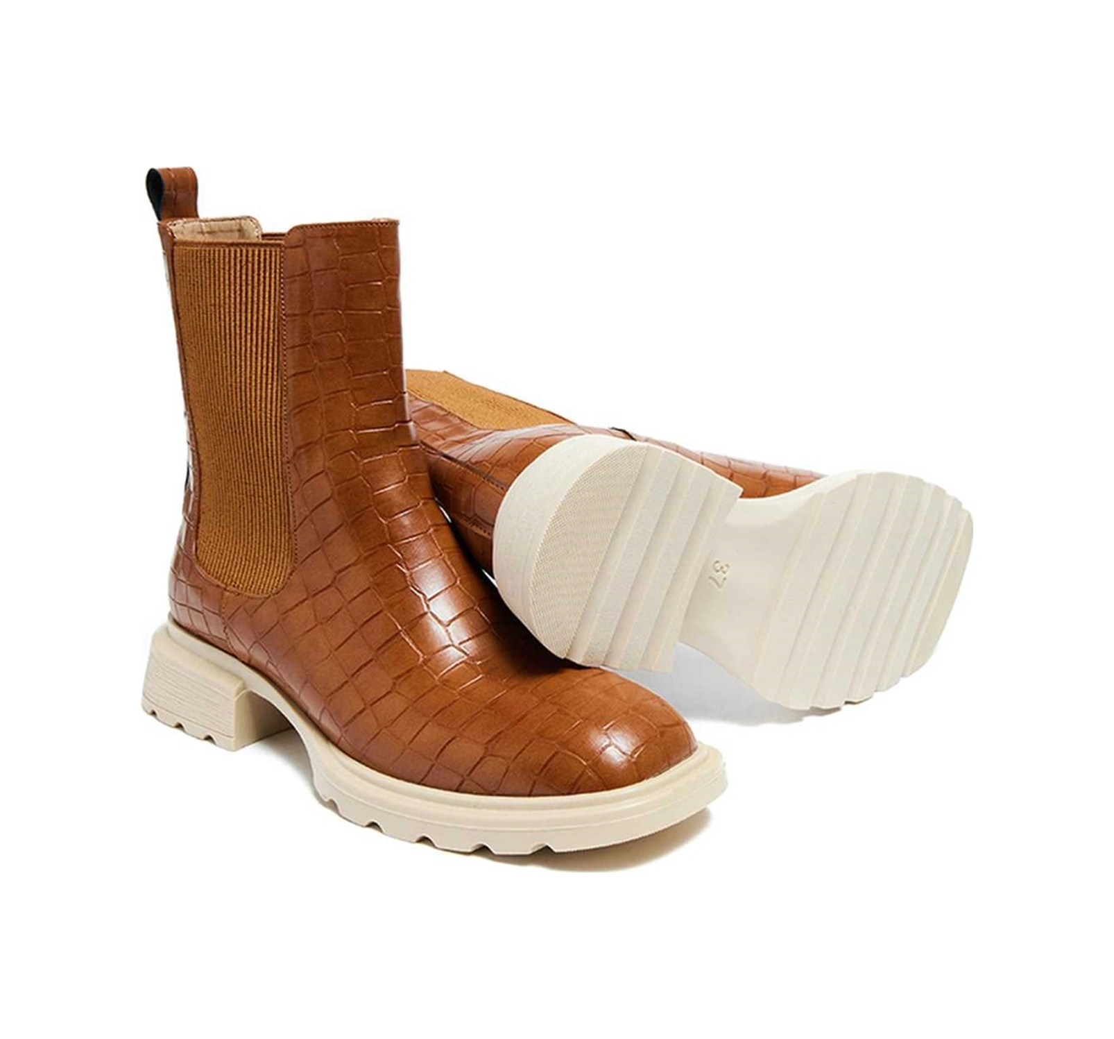 Bestello Lastikli Termo Taban Düz Bot 281-1908 Kadın Bot TABA KROKO