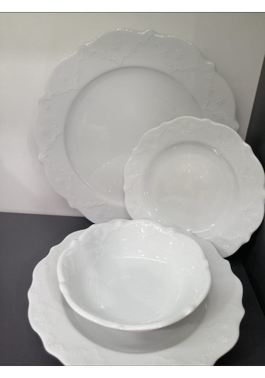 Porland Porselen Queen 24 Parça 6 Kişilik Yemek Takımı Sade