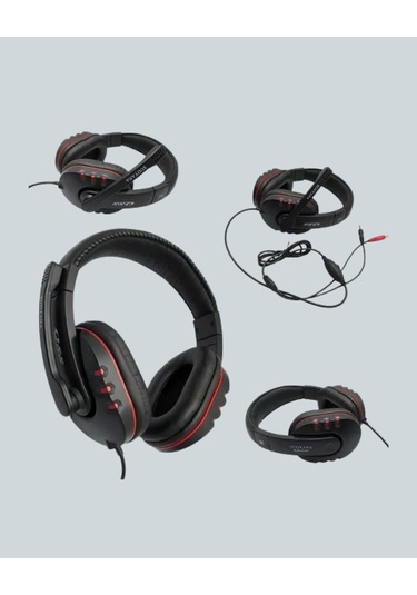 Bfs Kırmızı Işıklı Oyuncu Kulaklığı Kablolu Mikrofonlu Profesyonel