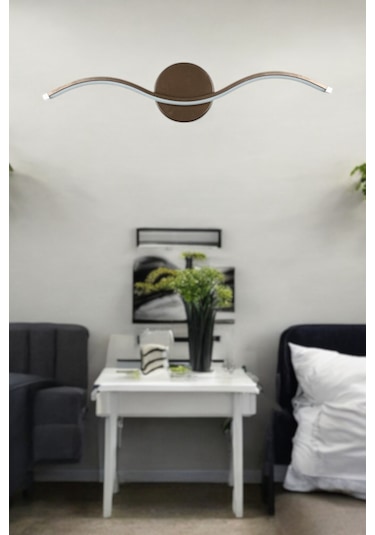 Wave Modern Tasarım Kahverengi Gün Işığı Ledli Banyo - Mutfak - S Kahverengi