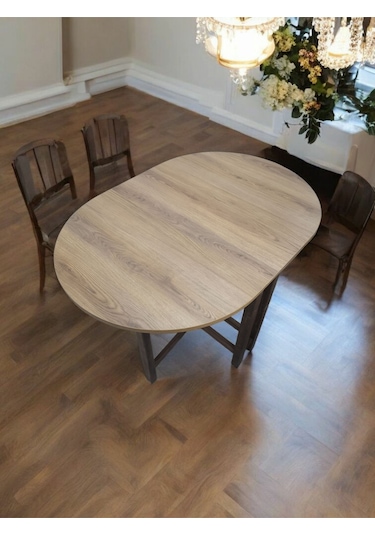 Katlanır Kanatlı Masa Yemek Masası Çalışma Masası Mutfak Masa... Açık Ceviz