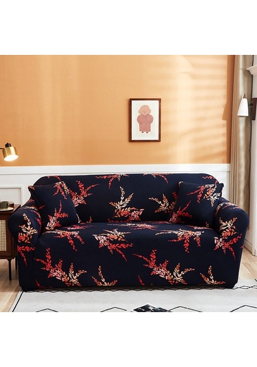 Sones Çift Kişilik Tam Kapsama Elastik Kaymaz Kanepe Örtüsü Altın Buğday Yaprağı