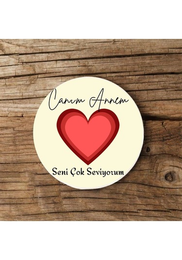 Canım Annem Fotoğraflı Kupa Bardak Ve Mdf Bardak Altlığı Seti Anneler Günü Hediyesi