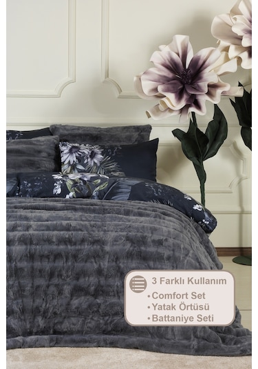 Elart Marsel Comfort Uyku Seti 220x240 Cm Antrasit Antrasit