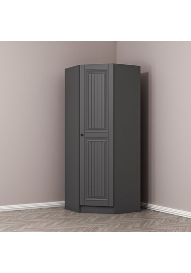 Kale 1 Kapaklı Köşe Dolap Antrasit Mebran Antrasit İlkbahar 210cm Antrasit