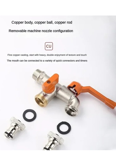 Açık Çift Su Musluk Musluk Dış Bahçe Hortumu Musluk Adaptörü 1/2 1