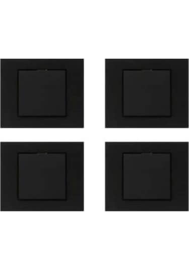 Ovivo Grano Siyah Anahtar 4'lü Paket Çerçeve Dahil