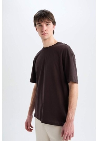 DeFacto Oversize Geniş Kalıp Bisiklet Yaka Basic Düz Kısa Kollu Tişört E6885AXNSBN337