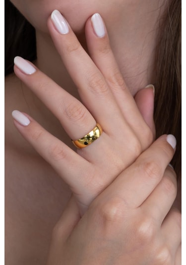 Altın Kaplama 6Mm Bombeli Gümüş Alyans Çifti Tektaş Hediye Al44