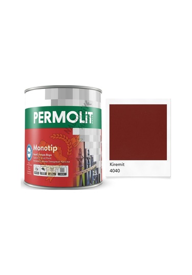 Permolit Monotip Astarlı Antipas Boya Kiremit Kırmızı 0.75 Lt.