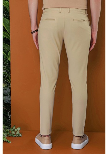 P 1120 Slim Fit Bej Spor Pantolon Bej