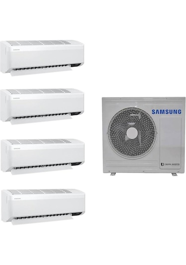 Samsung WindFree Multi AJ080TXJ4KH/EA 8 kW 1 Dış + 4 İç Ünite (9+9+12+18) Duvar Tipi Klima