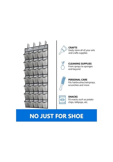 Pazly Suntek Gri Kapı Ayakkabı Rafı Düzenleyici 35 Cepli Sağlam Ve Pratik Diğer