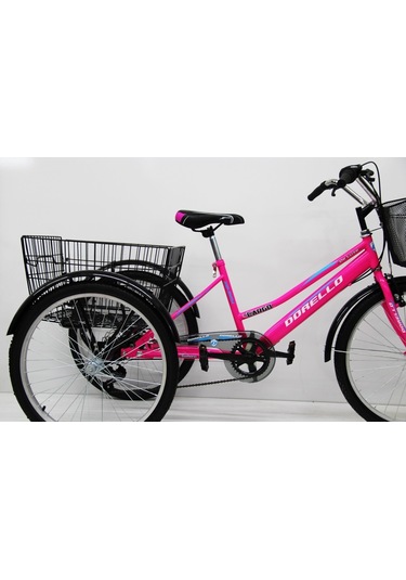 Dorello Bisiklet Kargo Bisikleti 3 Tekerli Bisiklet Pembe