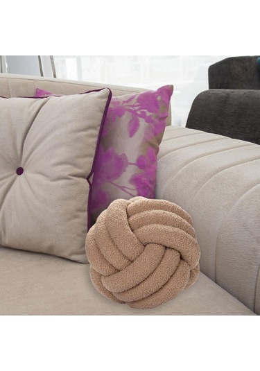 Suntek Peluş Düğüm Topu Yastık Çapı 22cm Kanepe Kanepe