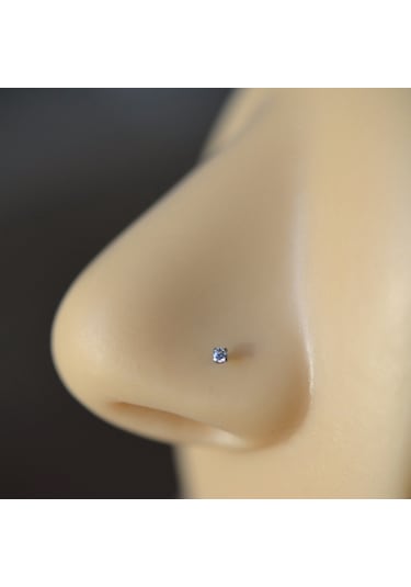 Heppii Cerrahi Çelik Gümüş Renk Minik Tektaş Burun Piercing Tektaş Hızma Gümüş