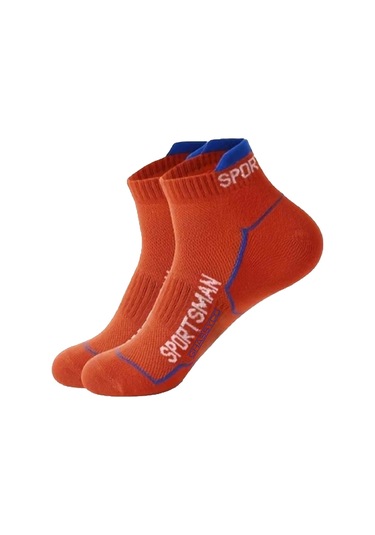 Erkek Nefes Alabilen Ter Emici Koşu Futbol Fitness Antrenman İçin Kısa Spor Çorap Turuncu