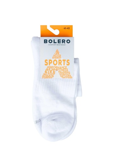 Bolero E98 Unisex Dikişsiz Taban Havlu Kısa Spor Çorap Beyaz