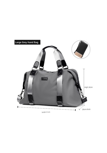 Carrier- Su Geçirmez Seyahat Çantası - Büyük Gri El Çantası