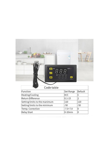 Dofolink Mini Sıcaklık Kontrolörü Modülü -55 C/+120 C, Sayısal Ekran, 0.1 C Hassasiyet, 10a Röle, 110-220vac/12-24vdc