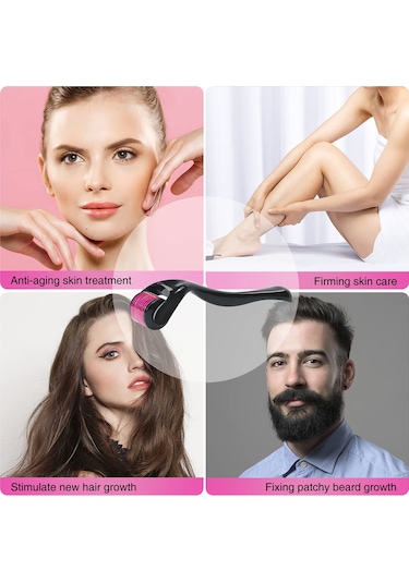 Vkemall Cilt Gençleştirme İğneli Rulo - Kırışıklık Ve İz Giderici Mikro İğne Terapisi 540 İğne, 0.3mm/1.0mm/3.0mm