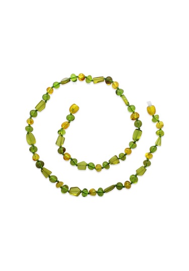 Doğal Form Sarı-yeşil Renkli Doğal Damla Kehribar Kadın Kolye Sarı