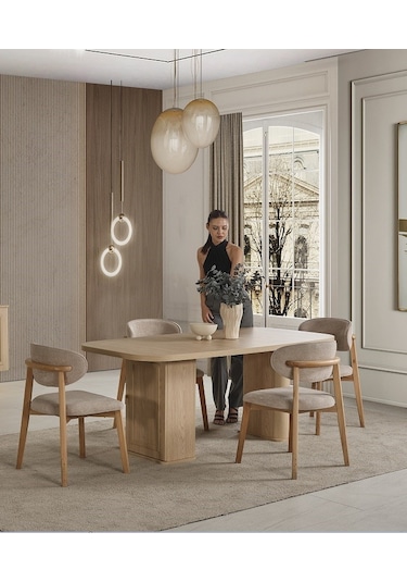 Cais Mdf Yemek Masası + 6 Sandalye Aytaşı