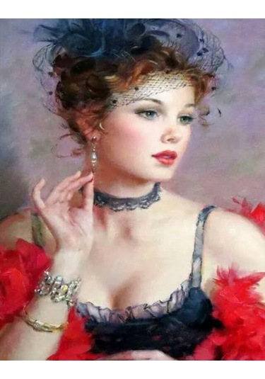 Çok Renkli Elmas Boyama Tam Yuvarlak Elmas Nakış Resim Taklidi Çapraz Dikiş Elmas Mozaik İşi 30x40cm