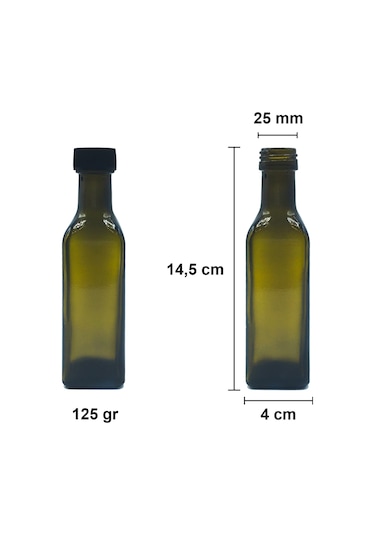 Afracam Maraska Yeşil 100 ML Cam Şişe Sızdırmaz Kapak 25 Adet