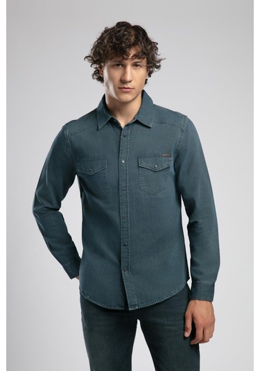 Lee Cooper Worner 2 Erkek %100 Pamuk Jean Gömlek-19655 Siyah