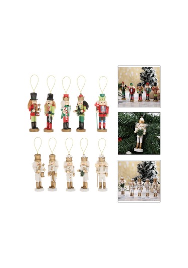 Homyl 5 Adet Geleneksel Fındıkkıran Asker Oyuncak Beyaz-altın