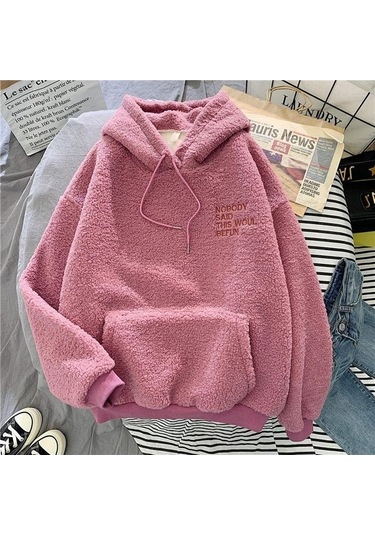 Novahub Yumuşak Peluş Kazak Kadın Mor, Sonbahar Kış Rahat Uzun Kollu Kazak Top, Uzun Kollu Gevşek Kadın Kazaklar, Evde Giyim Mor