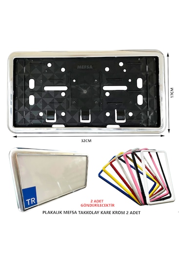 Plakalık Plastik Tak Kolay Kare Krom Çerçeveli 2 Adet